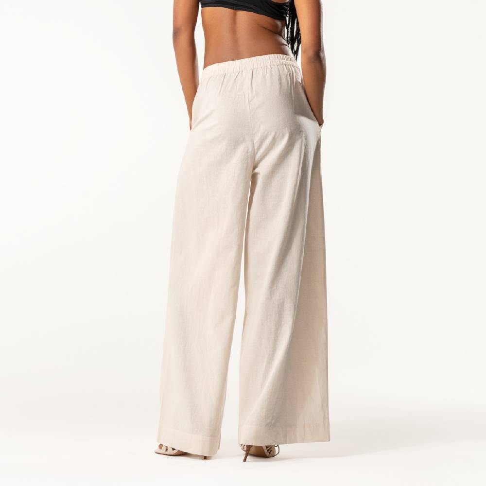 LIVING CRAFTS DUYEN - Weite Bundfaltenhose - Sand Schlussverkauf
