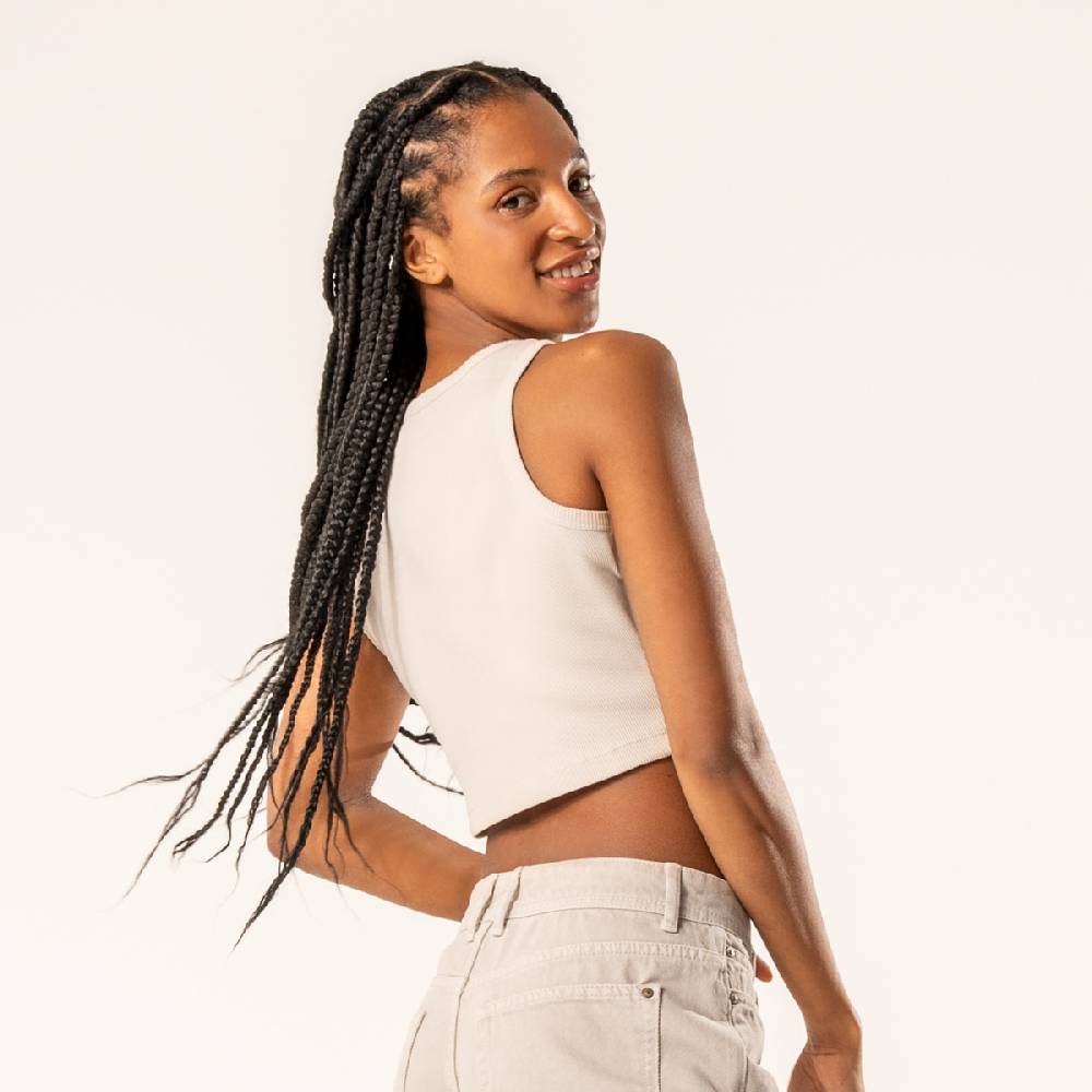LIVING CRAFTS DEMI - Ripp-Crop-Top - Sand Schlussverkauf