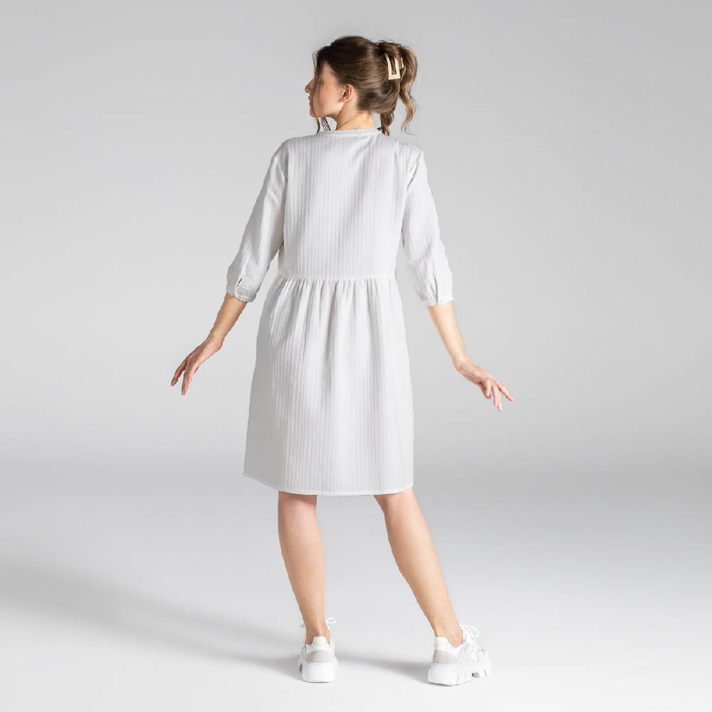 LIVING CRAFTS BLOSWEN - Seersucker Kleid - White Hotsell