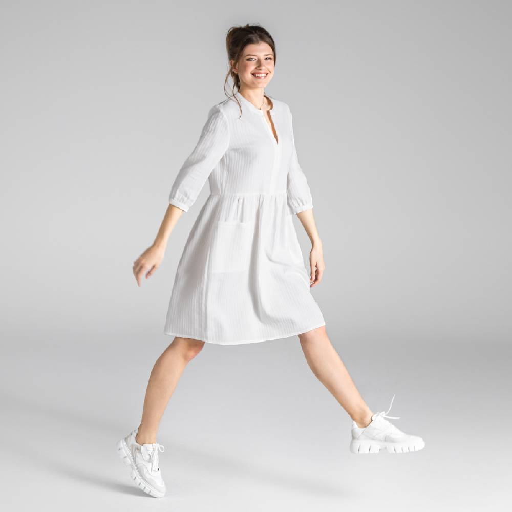 LIVING CRAFTS BLOSWEN - Seersucker Kleid - White Hotsell