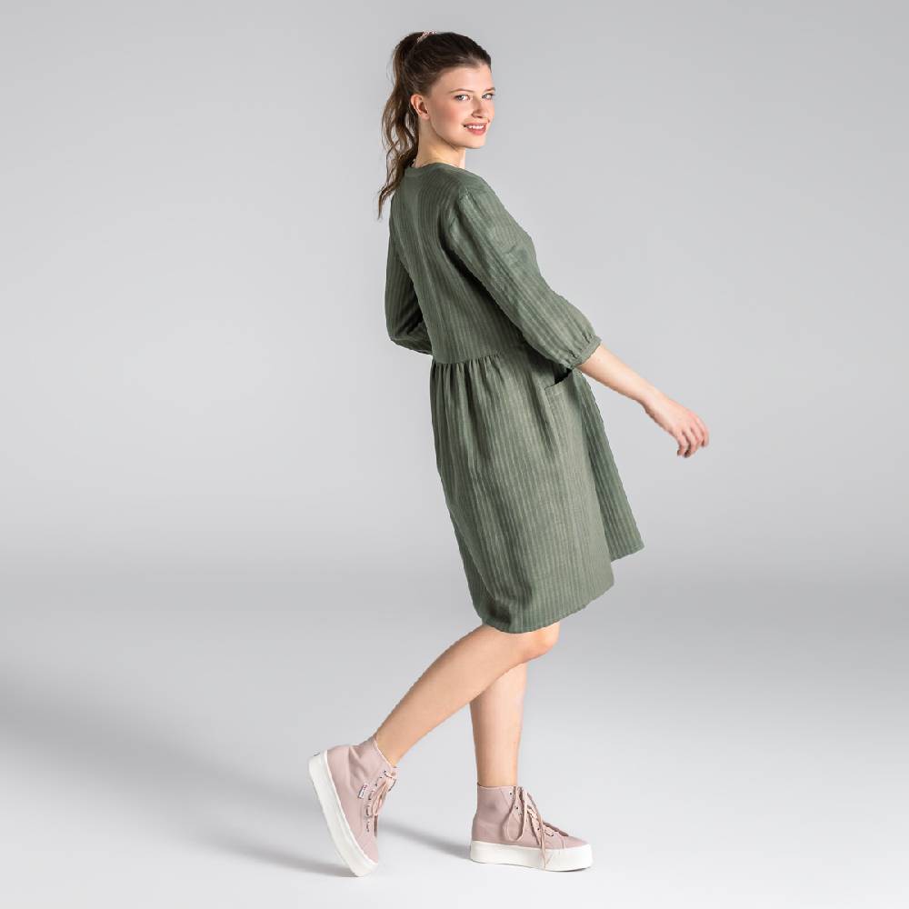 LIVING CRAFTS BLOSWEN - Seersucker Kleid - Khaki im Angebot
