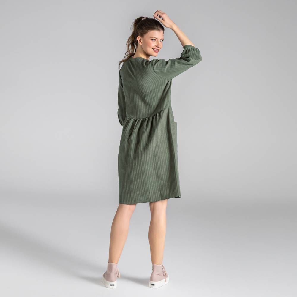 LIVING CRAFTS BLOSWEN - Seersucker Kleid - Khaki im Angebot