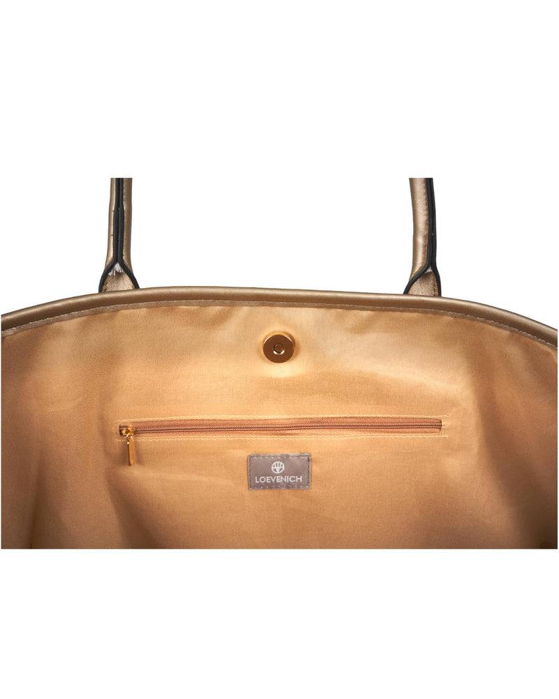 Loevenich Set: gehäkelter Strohhut plus Tasche-Gold Angebote