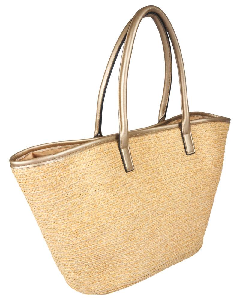 Loevenich Set: gehäkelter Strohhut plus Tasche-Gold Angebote