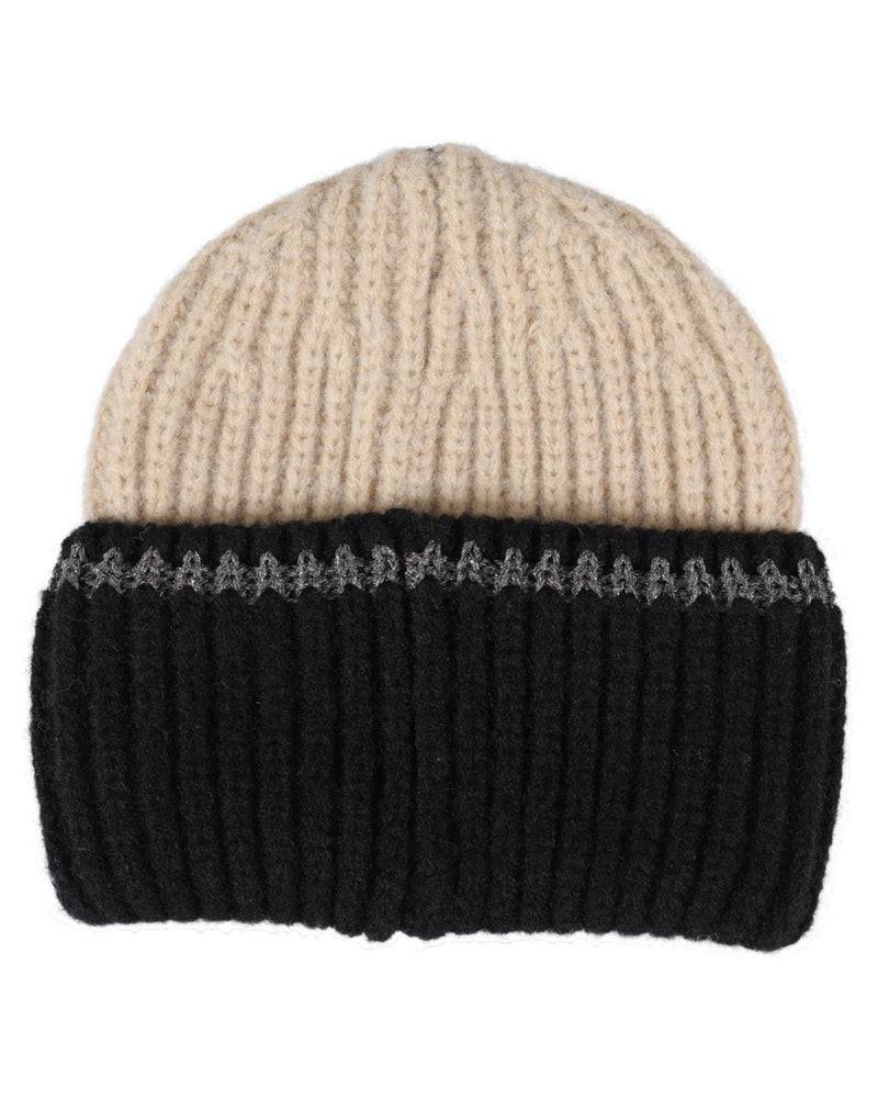 Loevenich SET Strickmütze + Schal - Beige-Schwarz im Angebot