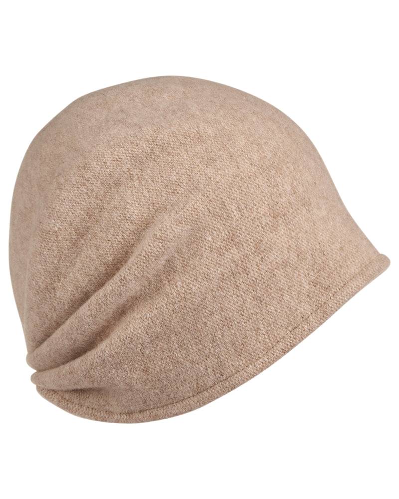Loevenich Woll-Beanie, hinten gerafft in Beige melange Schlussverkauf