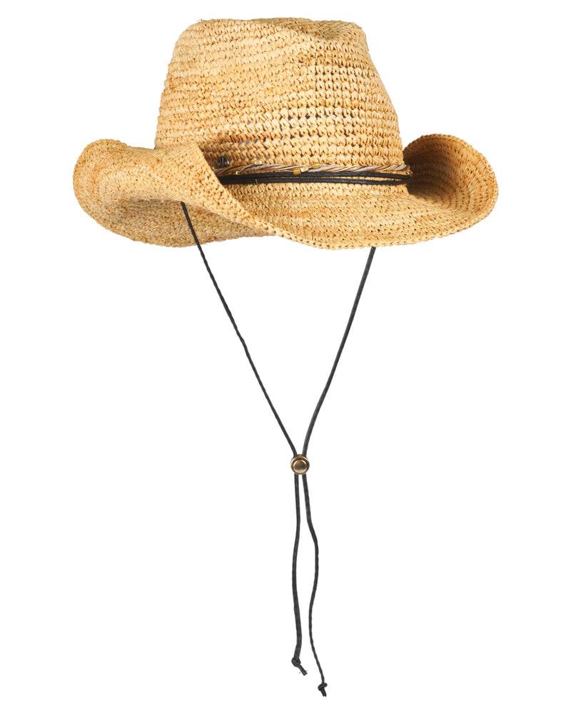 Loevenich Loevenich Cowboyhut - Leichter Naturfarbener Raffia-Strohhut mit formbarem Rand Fabrikverkauf