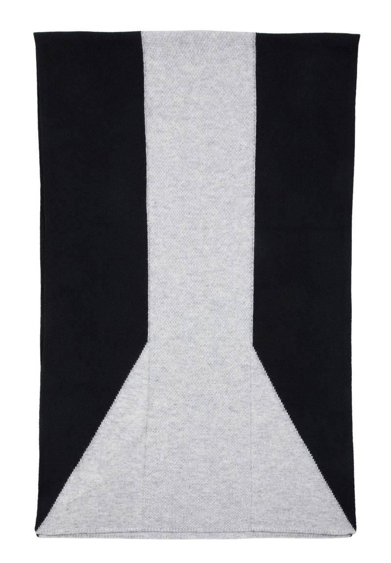 Loevenich Kaschmir-Mütze + Schal mit geometrischem Muster - Schwarz im Angebot