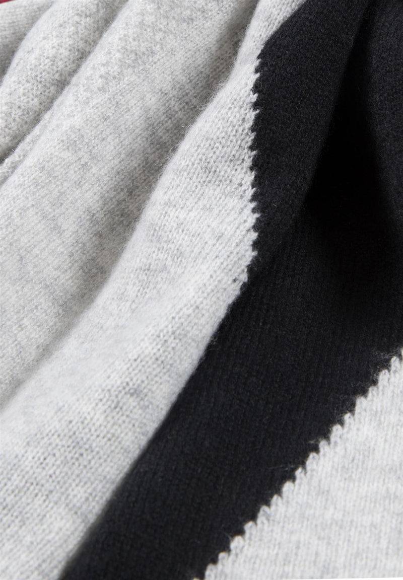 Loevenich Kaschmir-Mütze + Schal mit geometrischem Muster - Schwarz im Angebot