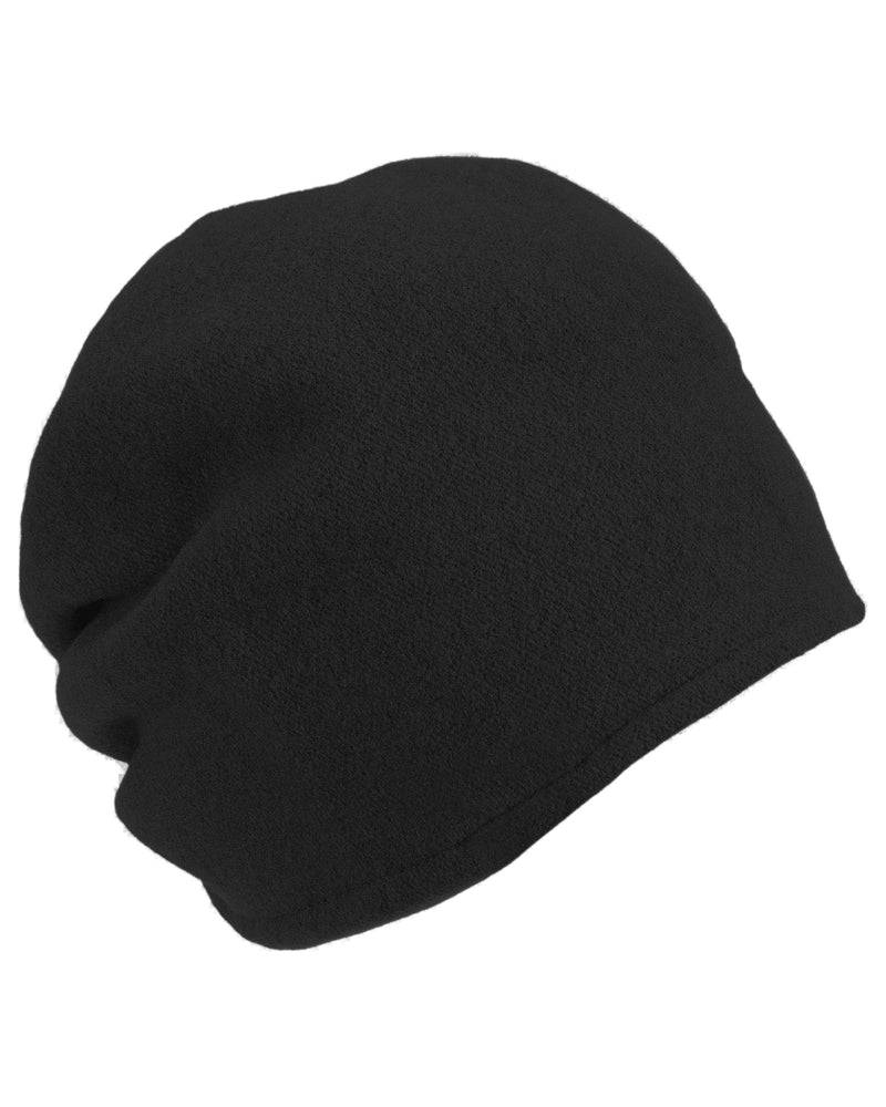 Loevenich Woll-Beanie, hinten gerafft in uni Schwarz Günstiger Verkauf