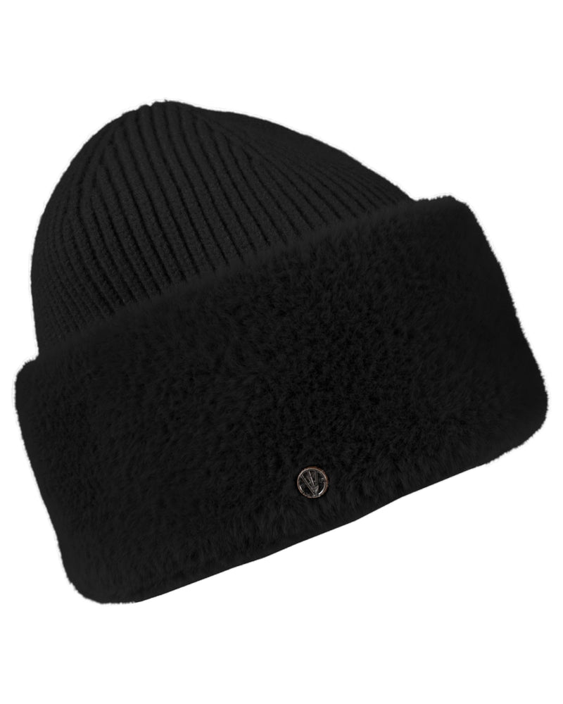 Loevenich Fake Angora Mütze - Schwarz Günstiger Verkauf