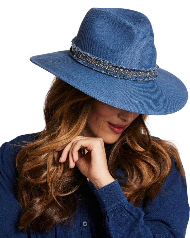 Loevenich großer Fedora mit Glitzersteinchen-Indigo Outlet