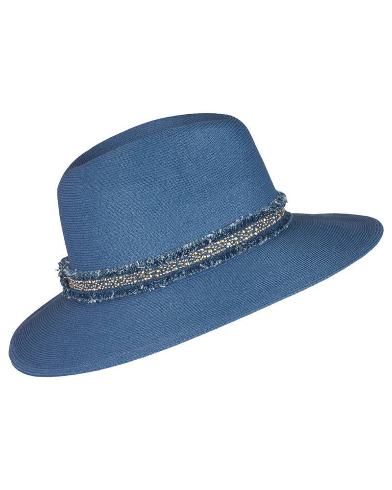 Loevenich großer Fedora mit Glitzersteinchen-Indigo Outlet