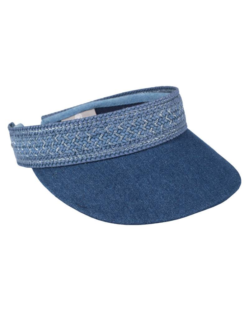 Loevenich Visor mit Flechtband-Multi Denim im Angebot
