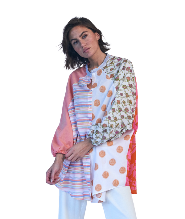 Love Joy Victory RE-BIRTH PATCHWORK BLUSE PEONIA Outlet