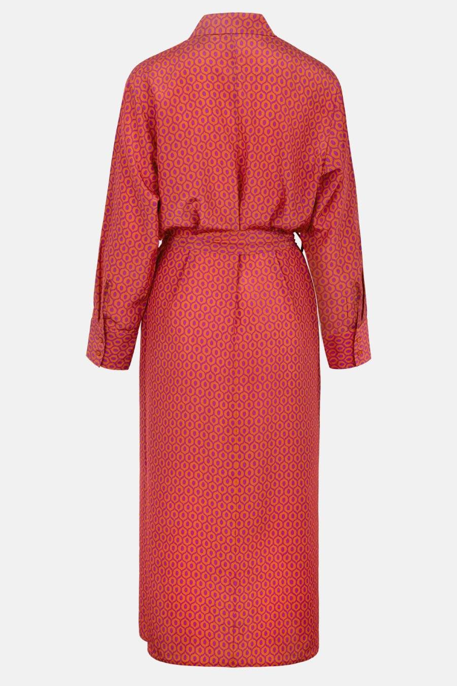 Lu Li Lina Lina Langes Seidenkleid mit Gürtel Schlussverkauf