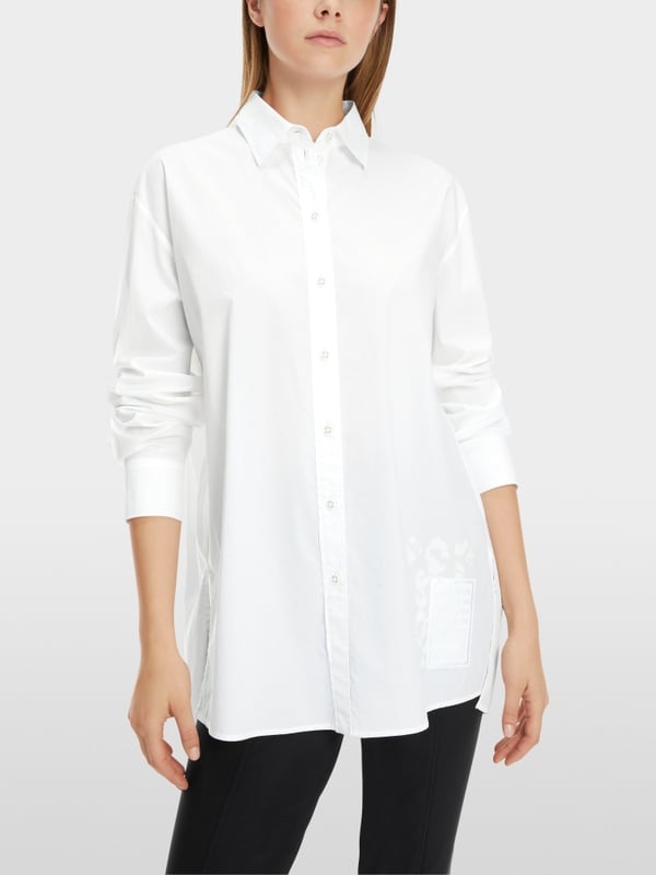 Marc Cain Bedruckte Hemdbluse "Rethink Together" Fabrikverkauf