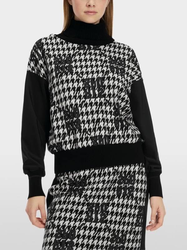 Marc Cain Chickcheck-Sweater Knitted in Germany Online