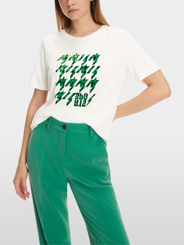 Marc Cain T-Shirt mit platziertem Chickcheck Blitzverkäufe