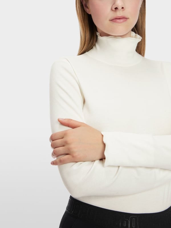 Marc Cain T-Shirt mit offenkantigem Mock-Neck Online