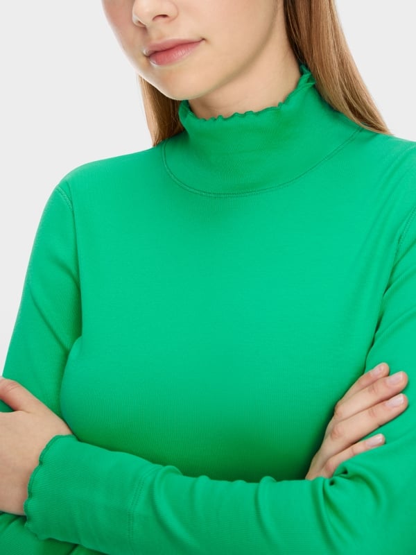 Marc Cain T-Shirt mit offenkantigem Mock-Neck Outlet