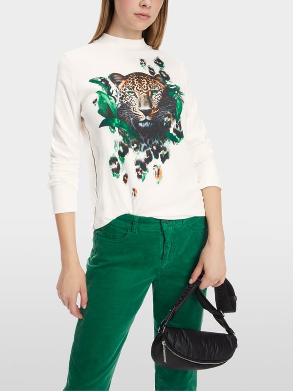 Marc Cain T-Shirt mit Leo-Kopf-Print Auslauf