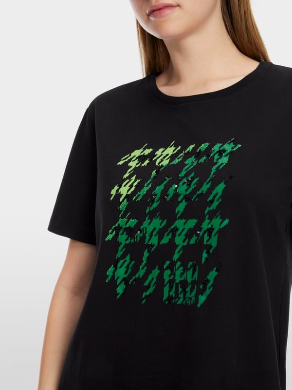 Marc Cain T-Shirt mit platziertem Chickcheck Outlet