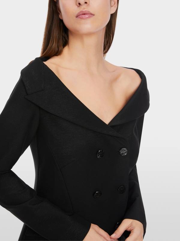Marc Cain Dezent schimmernder Off-Shoulder-Blazer Fabrikverkauf