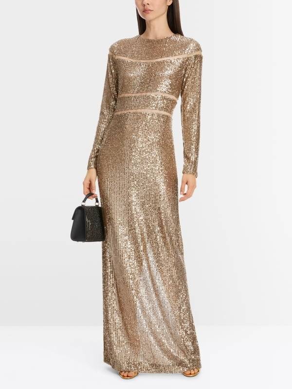 Marc Cain Langes Pailletten-Kleid