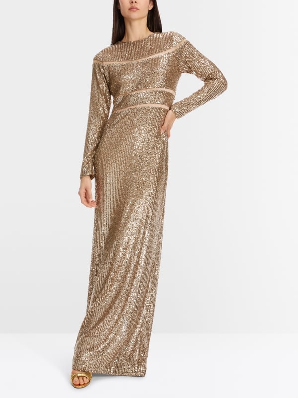 Marc Cain Langes Pailletten-Kleid Günstiger Verkauf