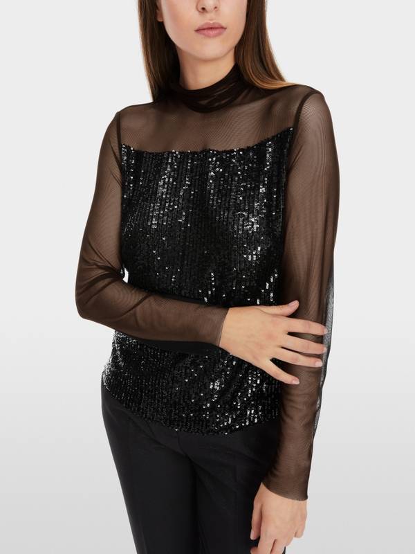Marc Cain Schlupf-Bluse mit Pailletten Fabrikverkauf