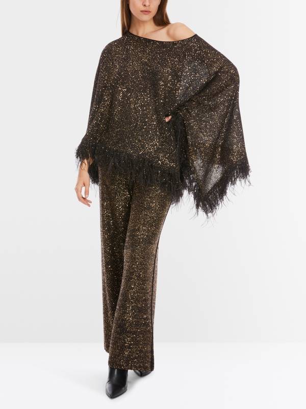 Marc Cain Poncho mit Straußenfedern Outlet