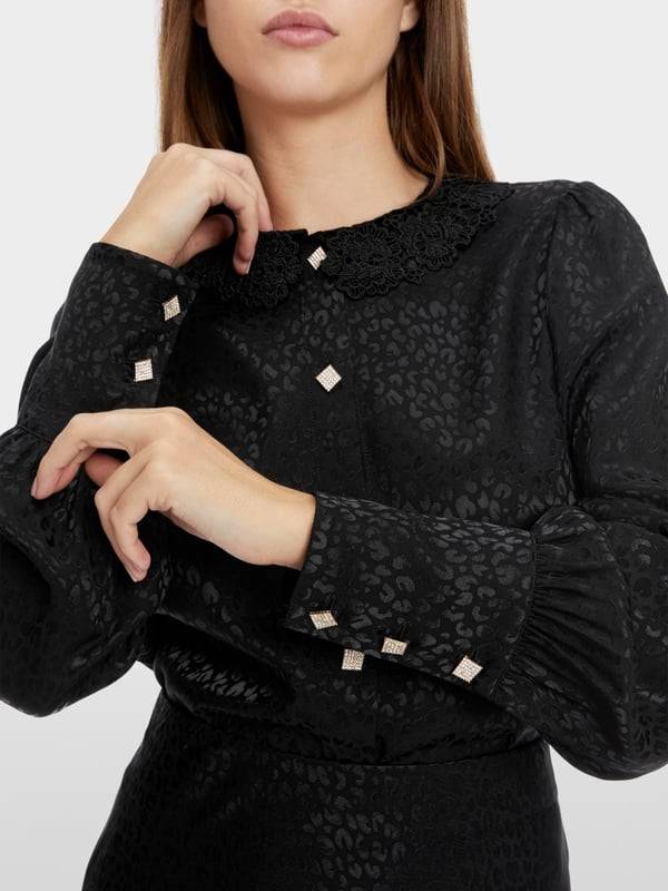 Marc Cain Bluse im Leo-Jacquard im Angebot