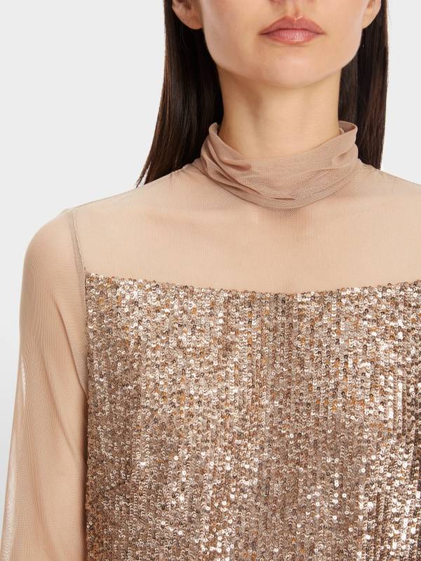 Marc Cain Schlupf-Bluse mit Pailletten Günstiger Verkauf