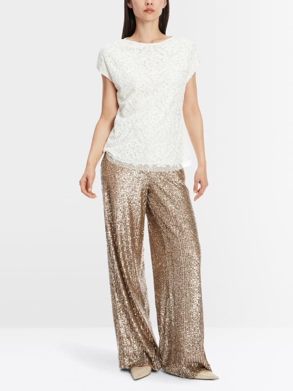 Marc Cain Voile-Bluse mit Stickerei Fabrikverkauf