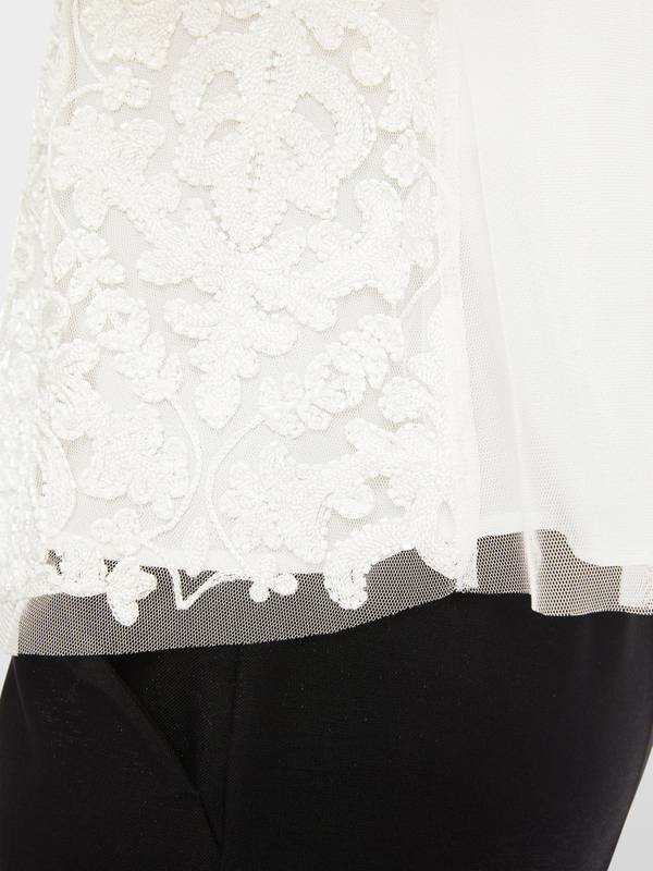 Marc Cain Spitzen-Bluse mit Perlen-Stickerei Blitzverkäufe
