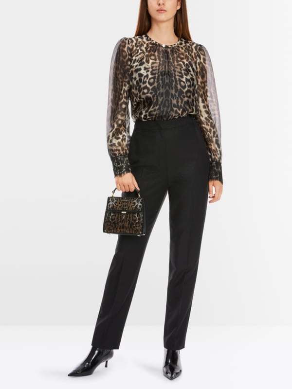 Marc Cain Leo-Bluse mit Spitzen-Details