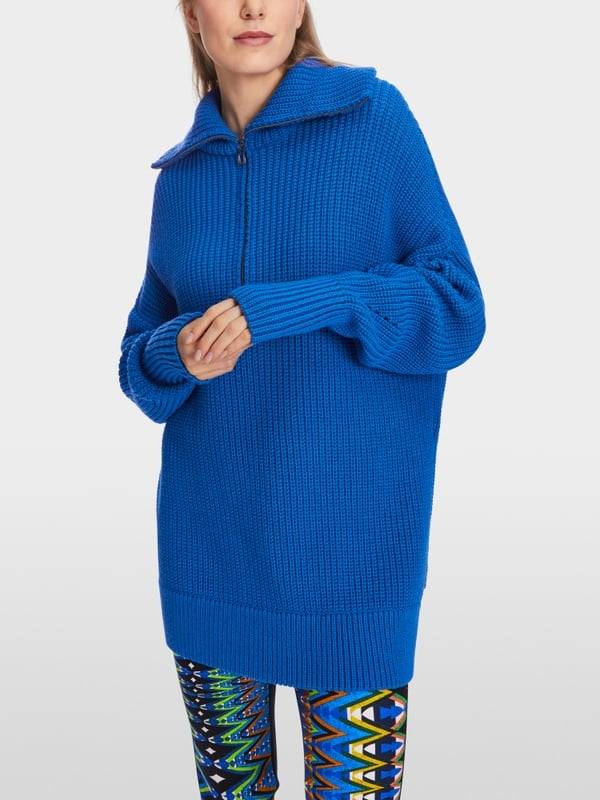Marc Cain Sweater mit Troyer - Knitted in Germany Günstiger Verkauf