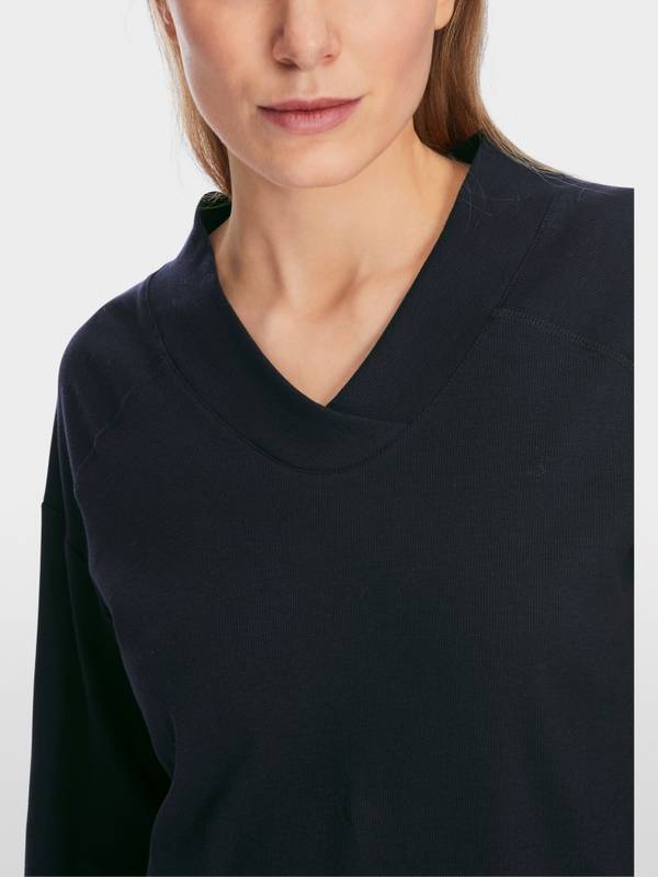 Marc Cain Langärmeliges T-Shirt aus Baumwoll-Ripp Online