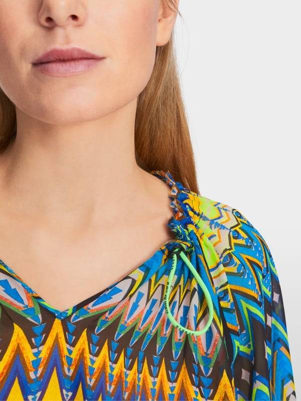 Marc Cain Weite Bluse mit Allover-Print Günstiger Verkauf