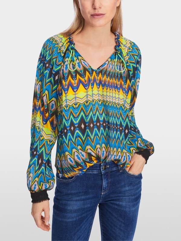 Marc Cain Weite Bluse mit Allover-Print Günstiger Verkauf