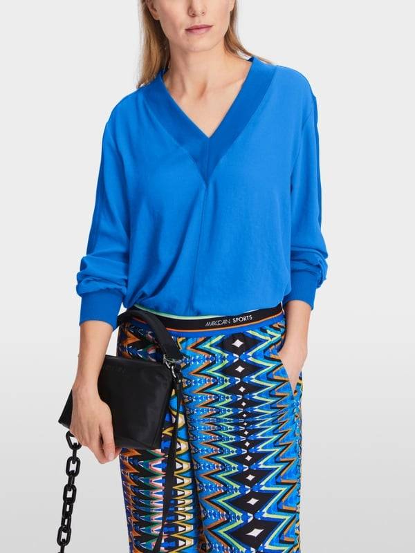 Marc Cain Lässige Bluse in Materialmix Fabrikverkauf