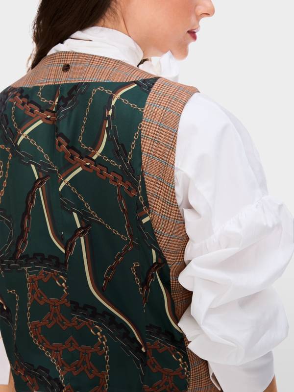 Marc Cain Weste mit Mini-Pepita-Muster Auslauf