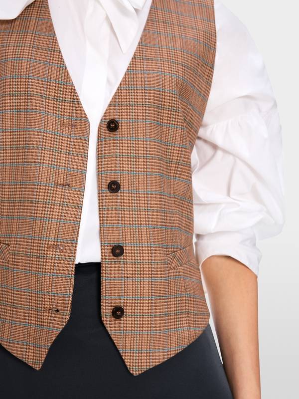 Marc Cain Weste mit Mini-Pepita-Muster Auslauf