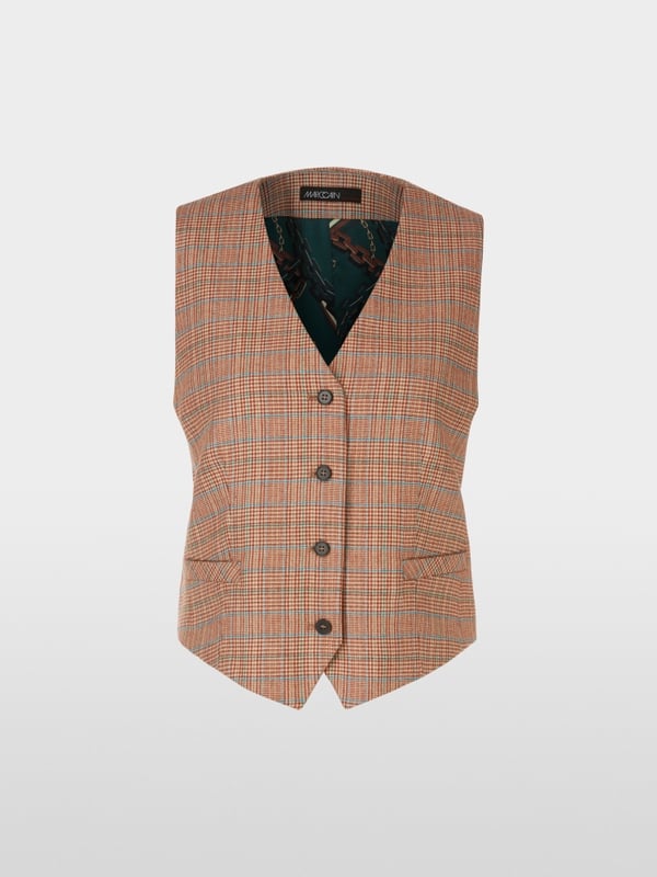 Marc Cain Weste mit Mini-Pepita-Muster Auslauf