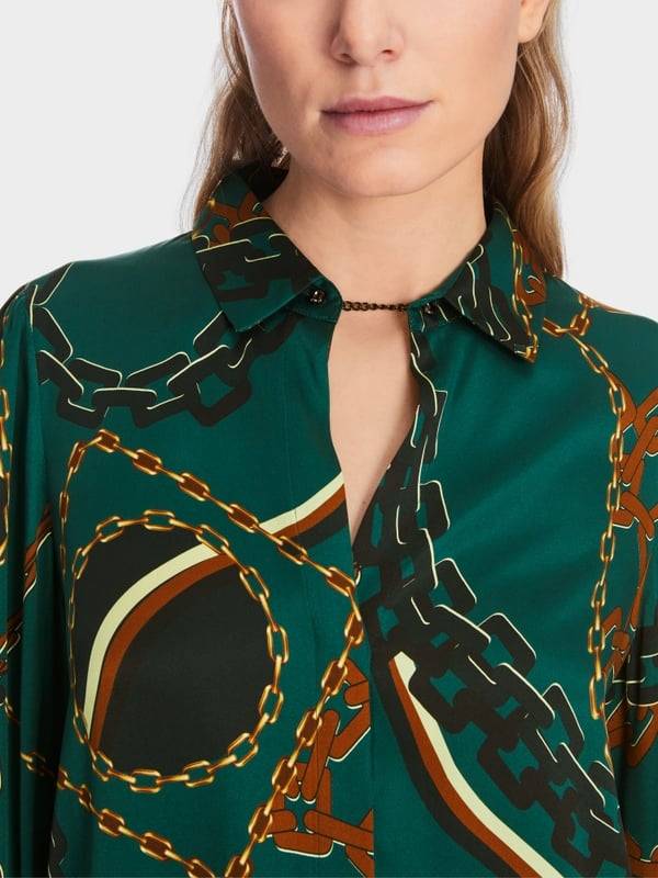 Marc Cain Seidenbluse mit Ketten-Design Günstiger Verkauf