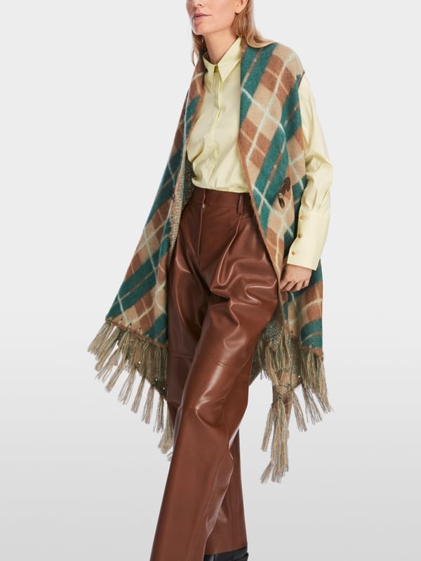Marc Cain Karo-Cape Knitted in Germany Verkauf