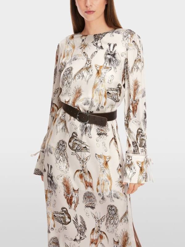 Marc Cain Langes Kleid mit Tierprint Auslauf