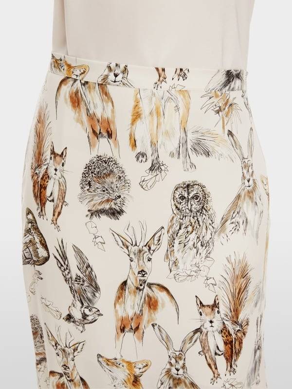 Marc Cain Langer Rock mit Tier-Print Auslauf
