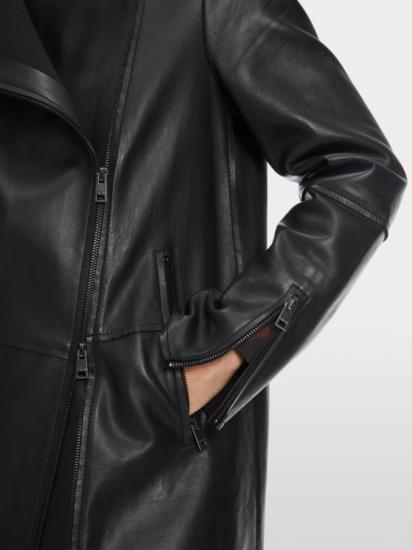 Marc Cain Lange Lederjacke mit Zipp Schlussverkauf